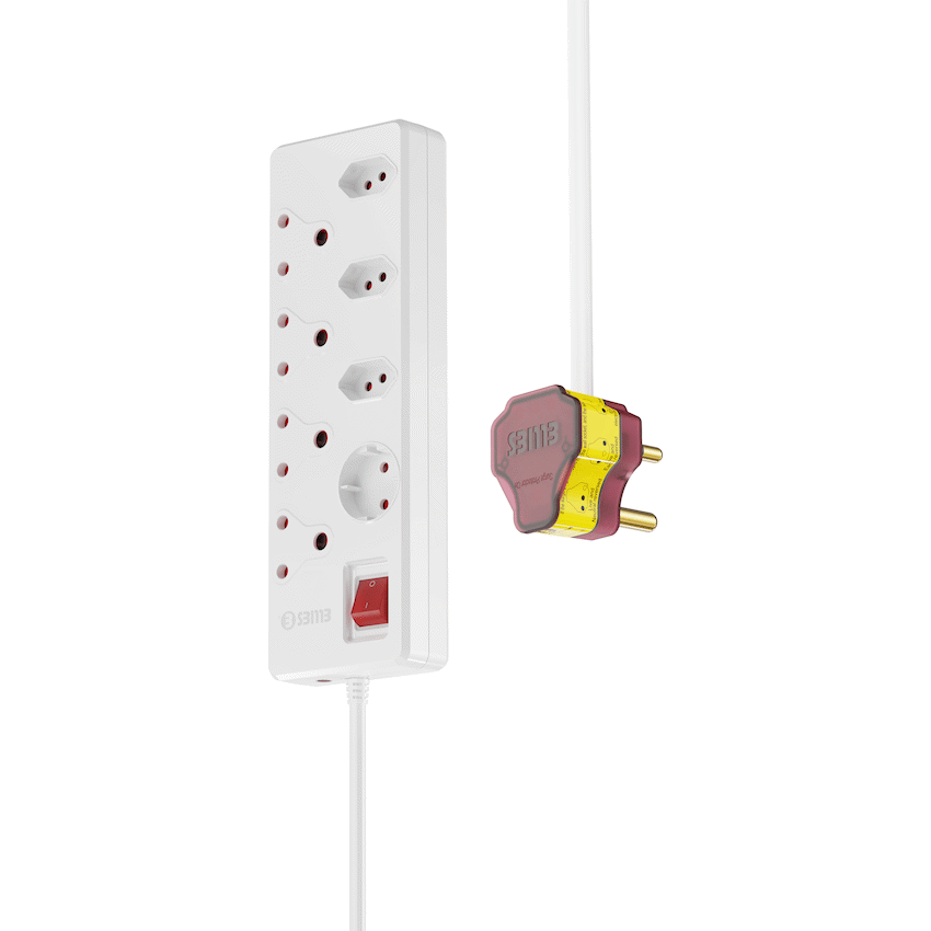 Ellies 8-Way High Surge Multiplug 0.5m - WT