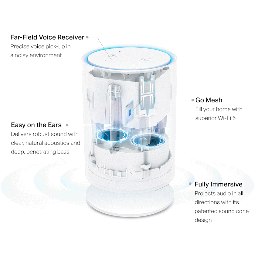 Deco VOICEX20 (3-Pack) AX1800 Whole Home Mesh Wi-Fi 6 System with Smart Speaker