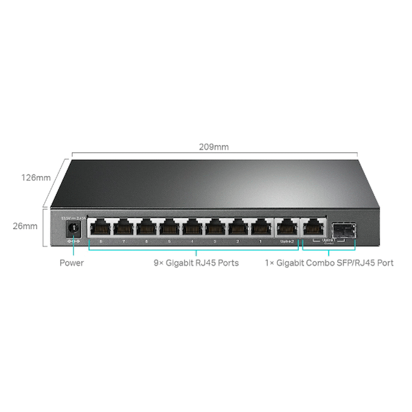 TL-SG1210MPE 10-Port Gigabit Easy Smart Switch with 8-Port PoE+