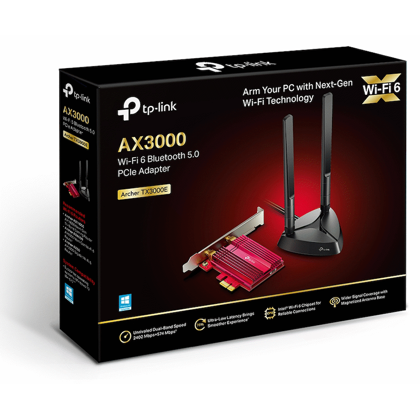 Archer TX3000E AX3000 Wi-Fi 6 Bluetooth 5.0 PCI Express Adapter