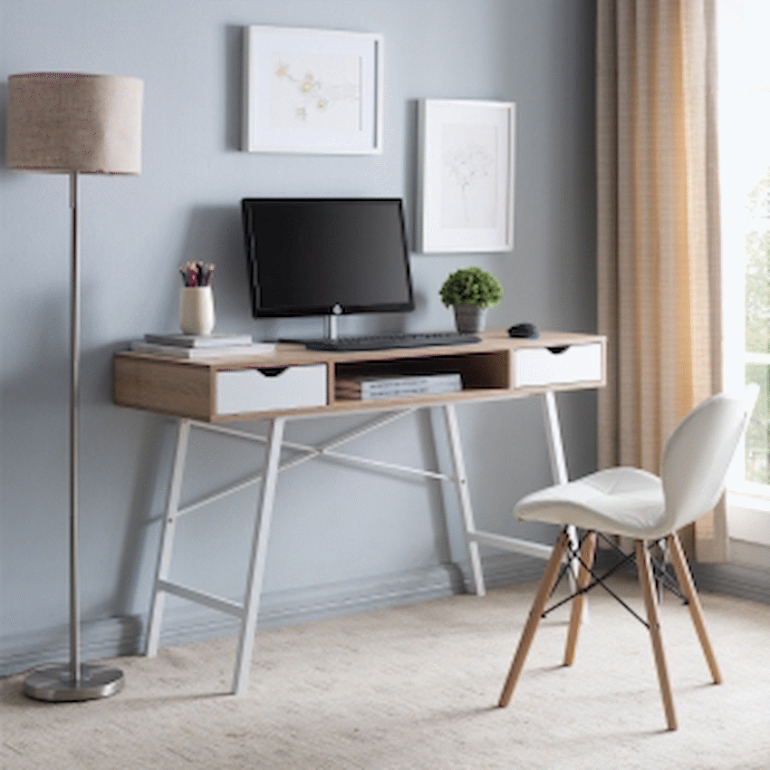 Everfurn Rain Work Desk - Study Desk with Two Drawers, Steel Frame, Adjustable Feet - Guards On Duty Shop & Security Guards