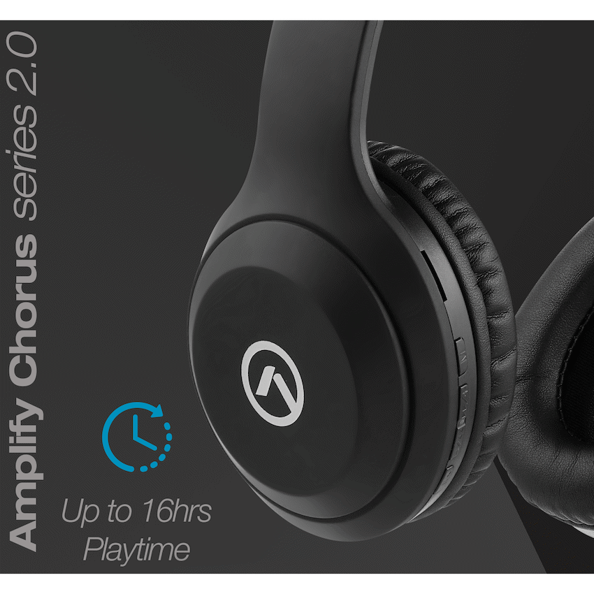 Amplify Chorus Series Bluetooth 2.0 Headphones - Black - Guards On Duty Shop & Security Guards
