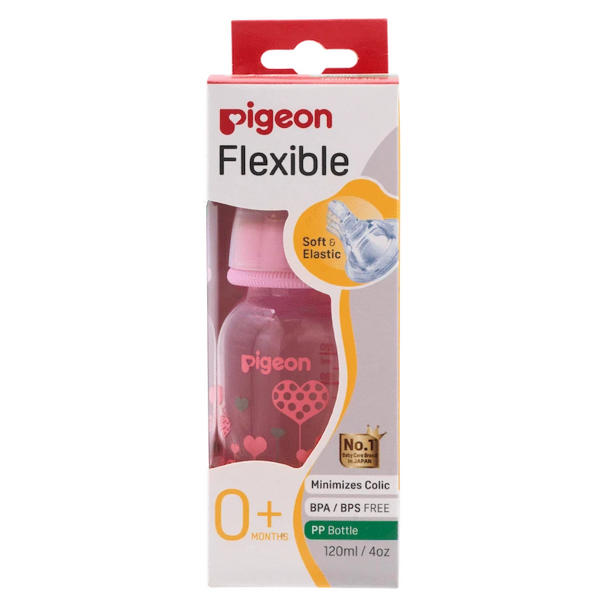 Pigeon Flexible Bottle STD Neck - Pink - 120ml