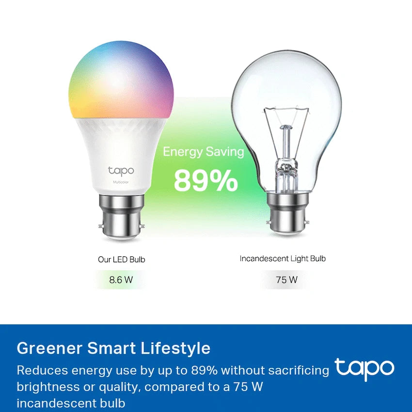 Tapo TP-Link Tapo Smart Wi-Fi Light Bulb - Multicolor
