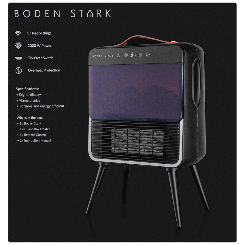Boden Stark Fireplace Box Heater - Guards On Duty Shop & Security Guards