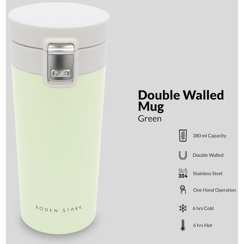 Boden Stark 380ml Travel Mug - Green - Guards On Duty Shop & Security Guards