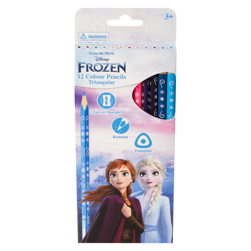 Frozen 12 Colour Pencils Triangular - Multi - Guards On Duty Shop & Security Guards