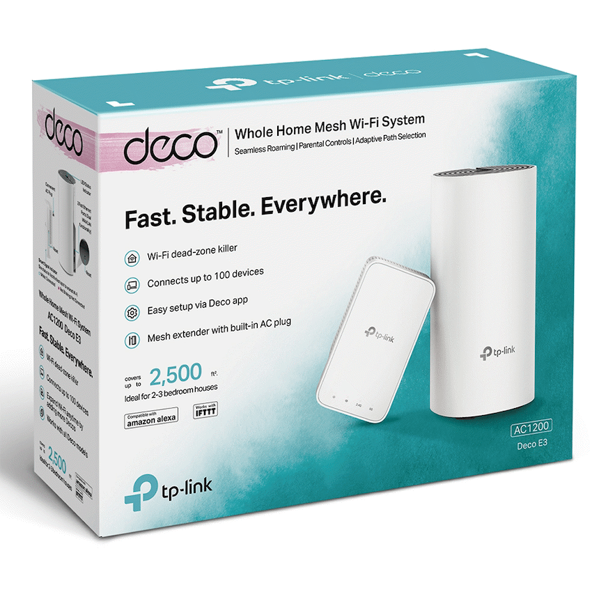 Deco E3 (2-Pack) AC1200 Whole-Home Mesh Wi-Fi System