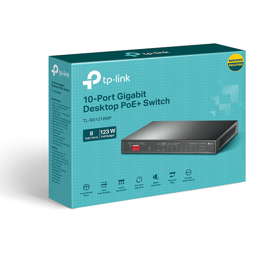 TL-SG1210MP 10-Port Gigabit Desktop Switch with 8-Port PoE+