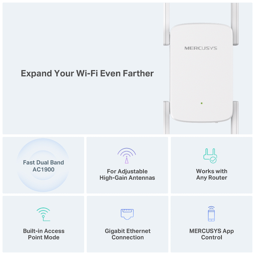 Mercusys TP-Link Mercusys ME50G AC1900 Wi-Fi Range Extender