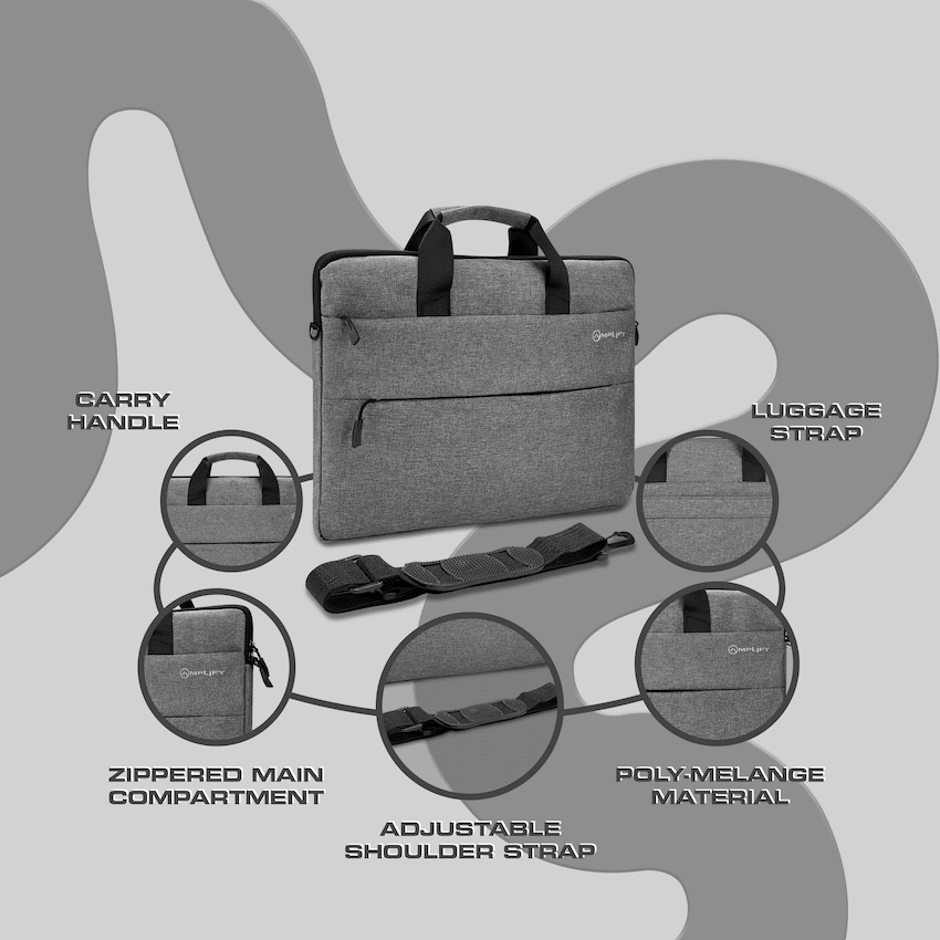 Amplify Cuba 15.6" Laptop Shoulder Bag Grey - Guards On Duty Shop & Security Guards