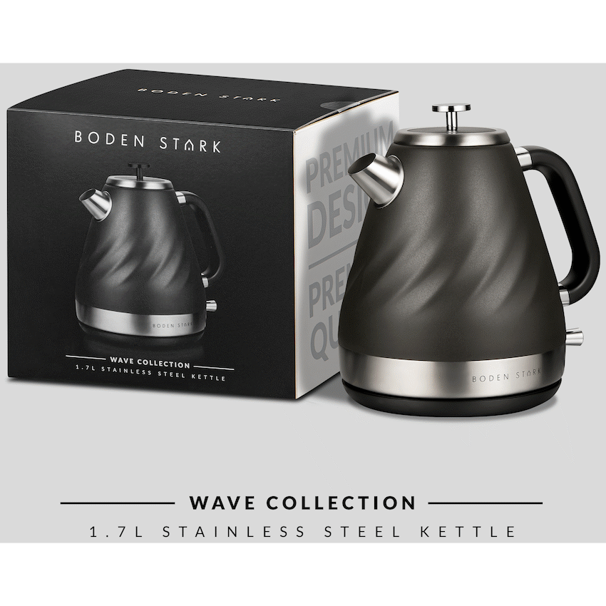 Boden Stark 1.7l Stainless Steel Kettle - Charcoal - Guards On Duty Shop & Security Guards