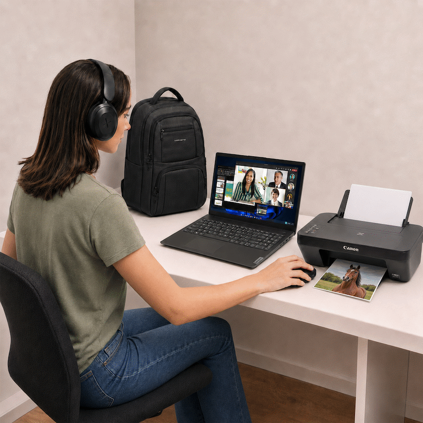 Lenovo Laptop 82YU015DSA - V15 AMD Ryzen 5 16/512 Printer+Bag+Mouse+Headphone