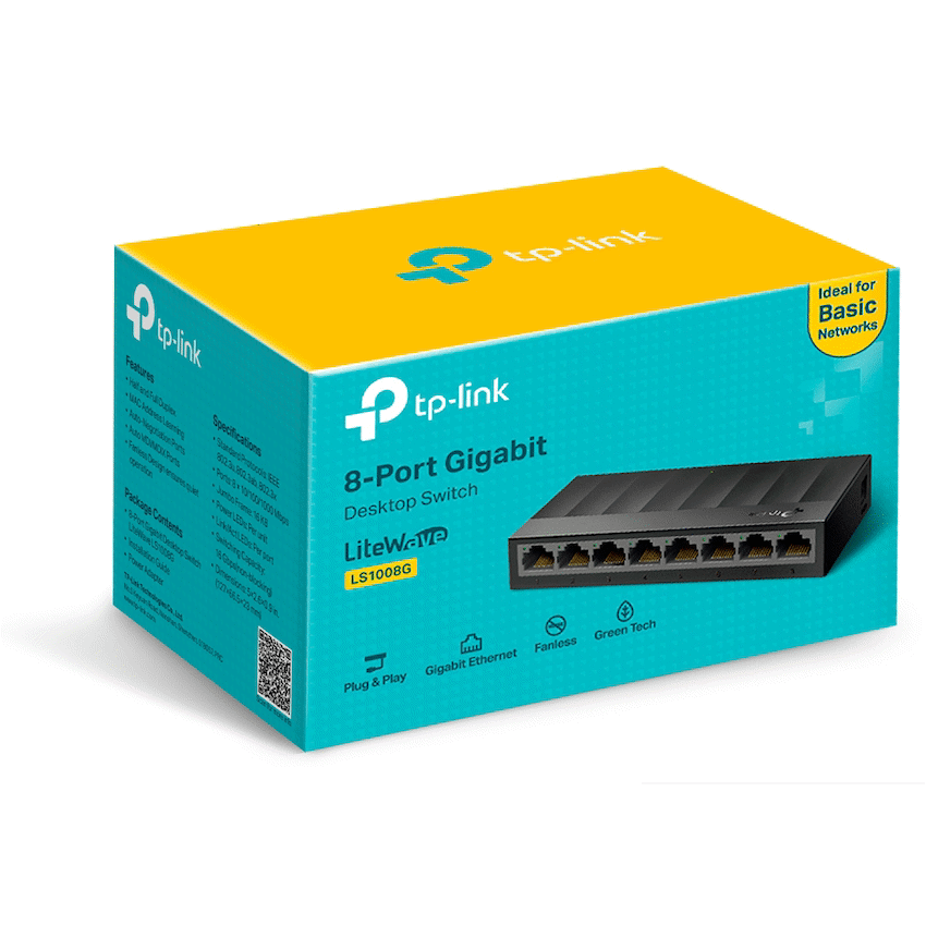 LS1008G LiteWave 8-Port Gigabit Desktop Switch