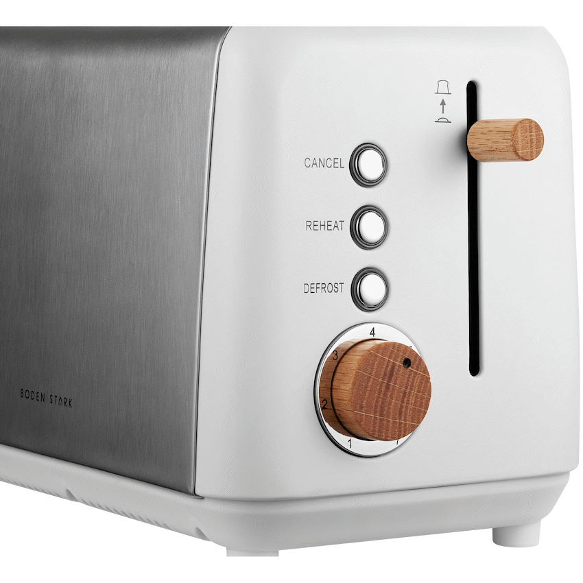Boden Stark Anson Collection 2 Slice SS Toaster - White