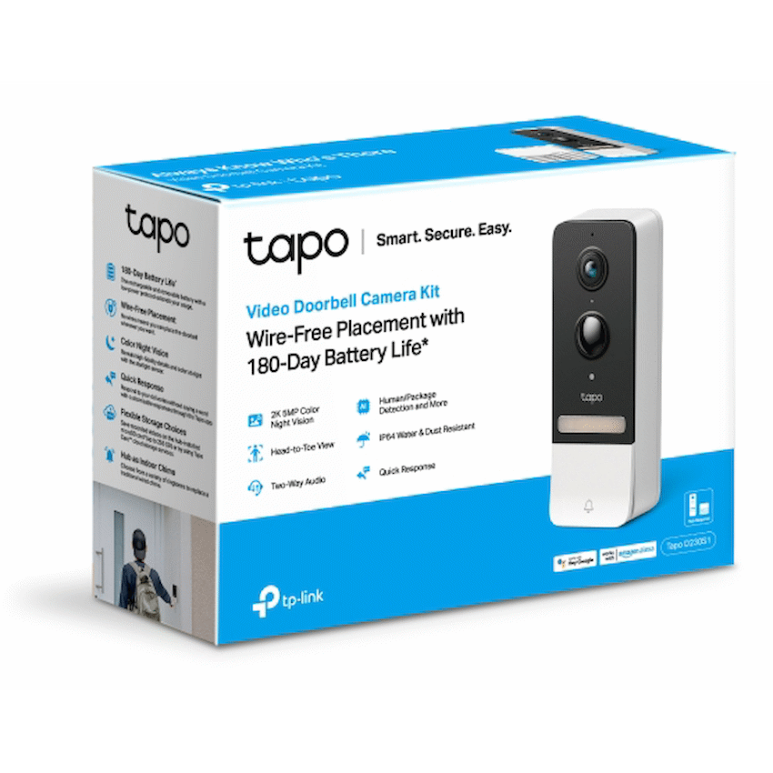 TP-Link Tapo D230S1 5MP 2K Smart Battery Video Doorbell 180 Days
