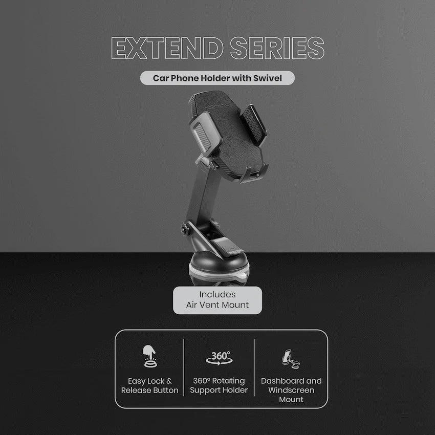 Volkano Extend Series Car Phone Holder with Swivel