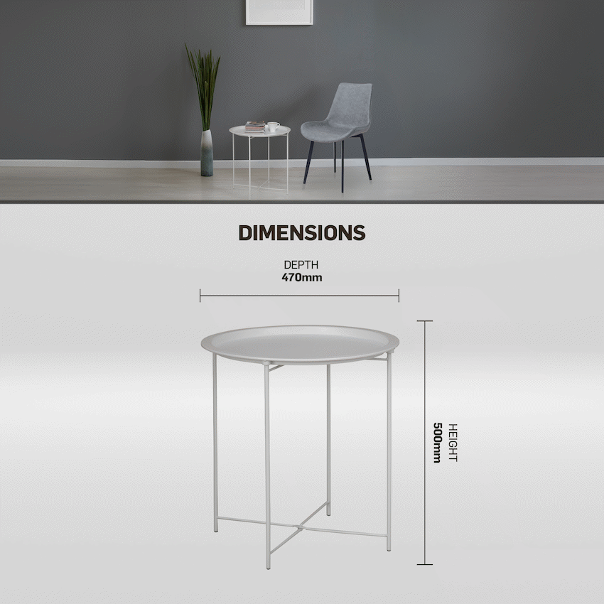 Everfurn Nala Side Table - White - Guards On Duty Shop & Security Guards