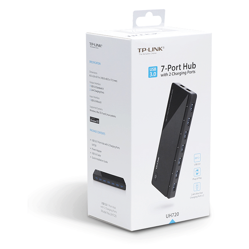 UH720 USB 3.0 7-Port Hub with 2 Charging Ports
