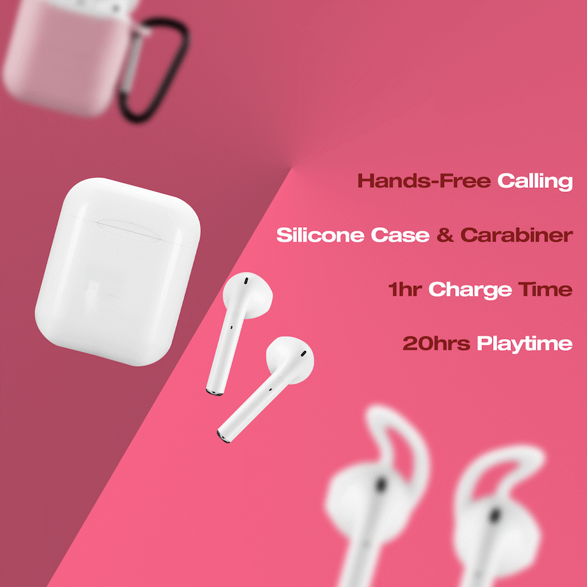 Amplify Buds Series True Wireless Earphones with Silicone Accessories - Pink - Guards On Duty Shop & Security Guards