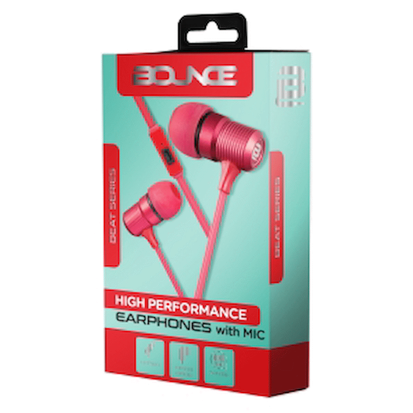 Bounce Beat Series Earphones - Red - Guards On Duty Shop & Security Guards