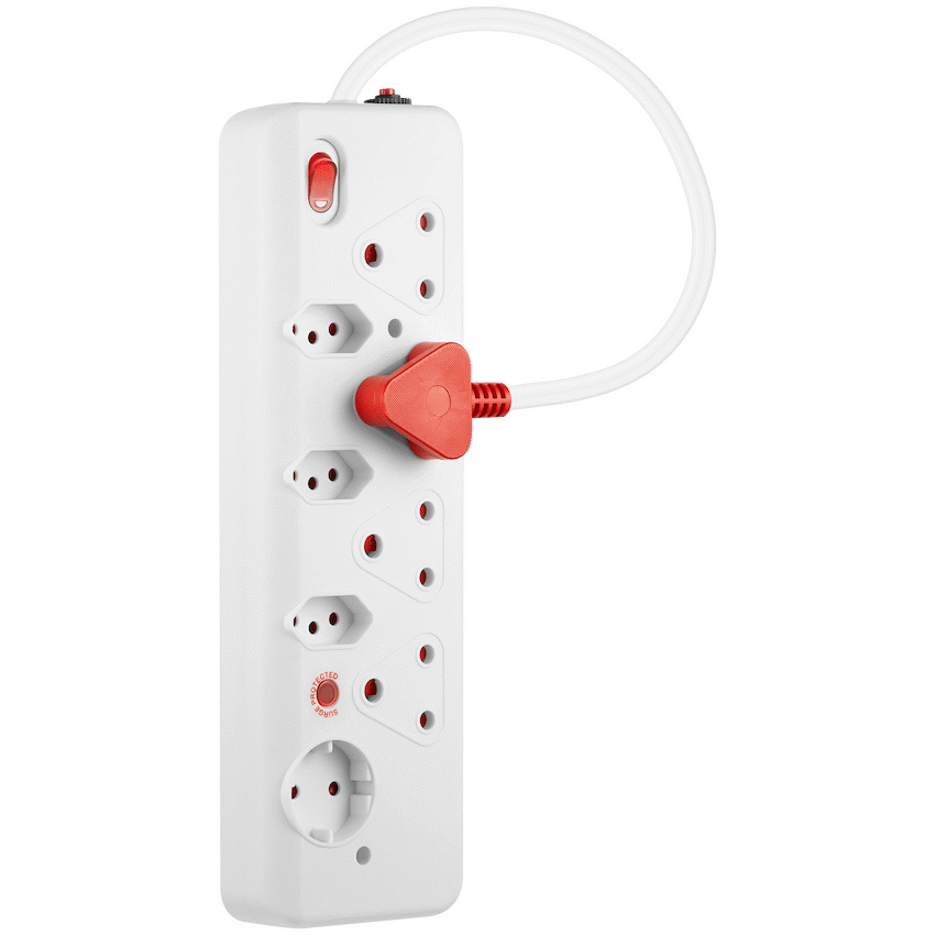 Nexon 8 Way  Medium Surge Multiplug 0.5M - White