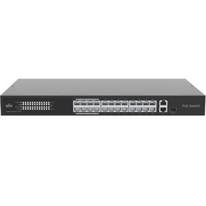 Uniview 24 Port 10/100 PoE Cloud Managed Switch with 1 x RJ45 1GE and 1 x RJ45/SFP 1GE Uplink
