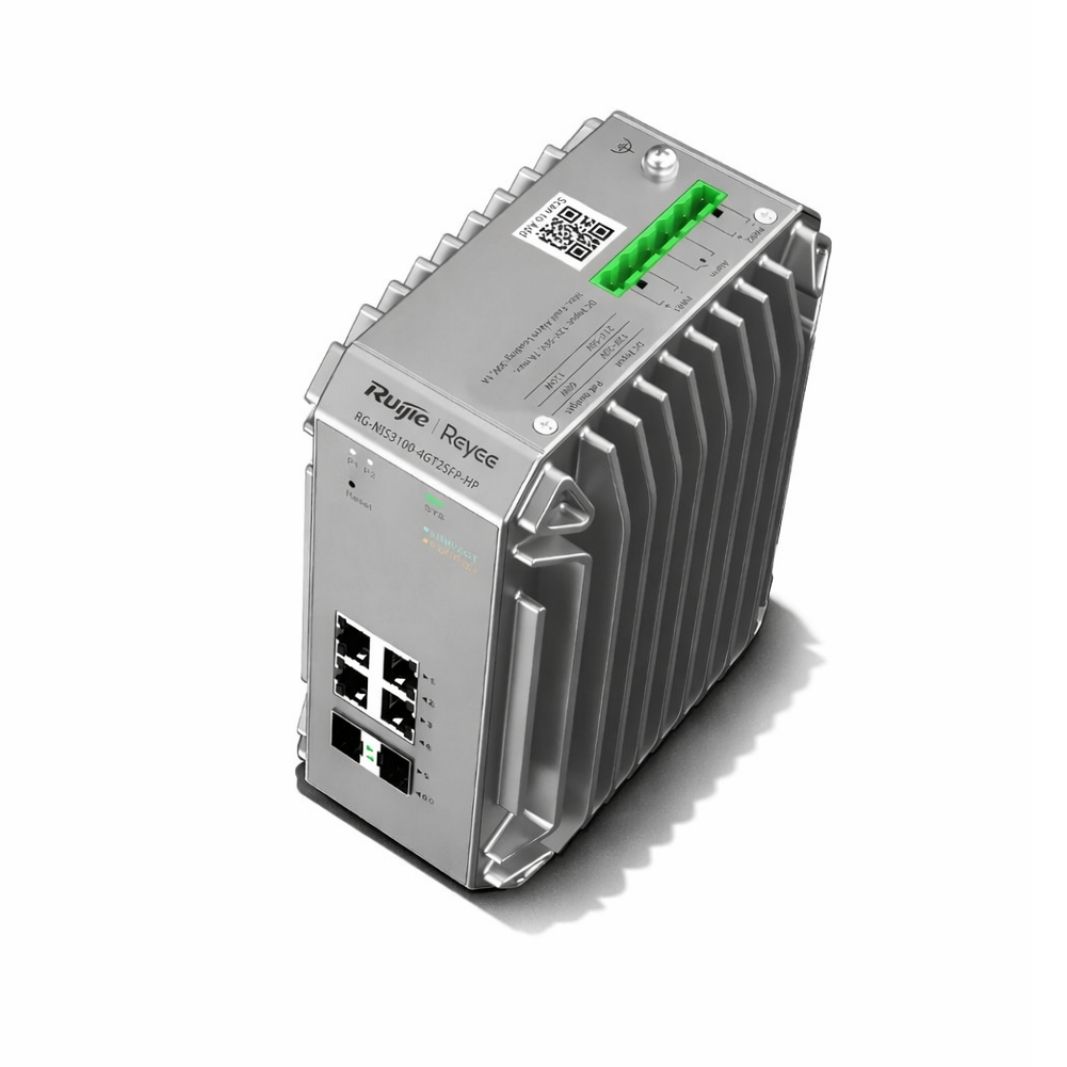 Reyee 4 Port 1GE PoE Cloud Managed Industrial Switch with 2 SFP 1GE Uplinks
