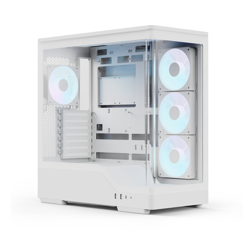 Aerocool P500A White Mid tower case - Includes 120mm ARGB Fan x 4 and 4-port ARGB control hub - ATX - 3x 2.5'' or 2x3.5'' - 360m