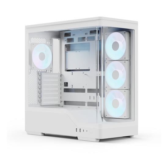Aerocool P500A White Mid tower case - Includes 120mm ARGB Fan x 4 and 4-port ARGB control hub - ATX - 3x 2.5'' or 2x3.5'' - 360m