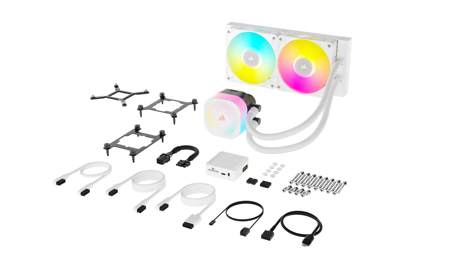 Corsair iCUE LINK TITAN 240 RX RGB Liquid CPU Cooler - White – RX120 RGB Fans – Fits Intel® LGA 1851/1700; AMD® AM5/AM4.
