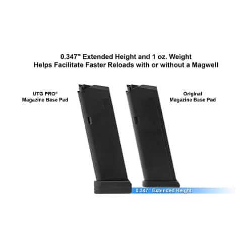 UTG Pro +0 Base Pad, Glock Small Frame Matte Black Aluminium - Pubgl01