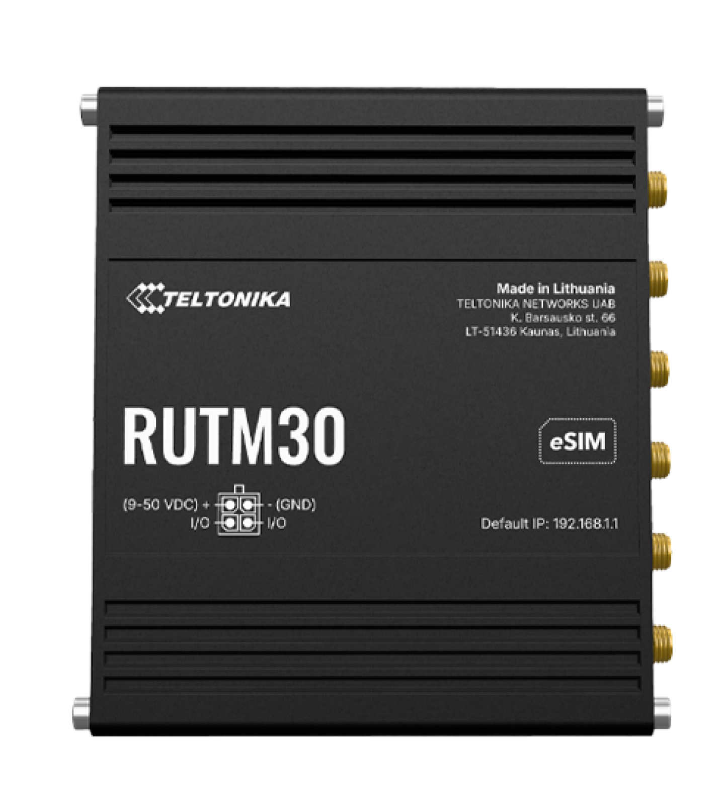 Teltonika RUTM30 ESIM LTE Cat 19 Industrial 5G Router, Wi-FI 5, 1 x WAN(1000Mbps), 1 x LAN(1000Mbps)
