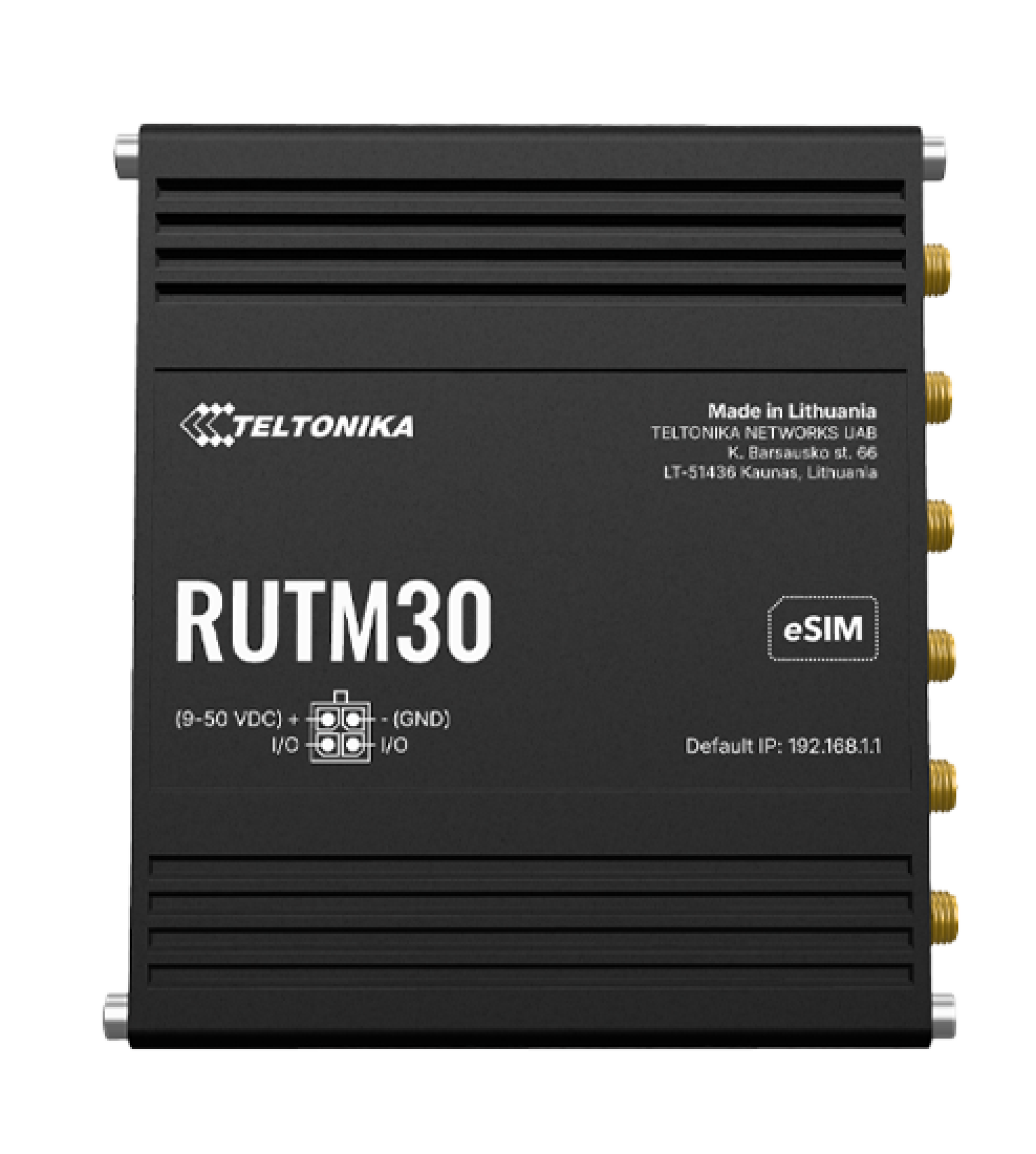 Teltonika RUTM30 ESIM LTE Cat 19 Industrial 5G Router, Wi-FI 5, 1 x WAN(1000Mbps), 1 x LAN(1000Mbps)