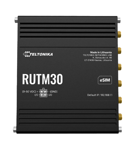 Teltonika RUTM30 ESIM LTE Cat 19 Industrial 5G Router, Wi-FI 5, 1 x WAN(1000Mbps), 1 x LAN(1000Mbps)