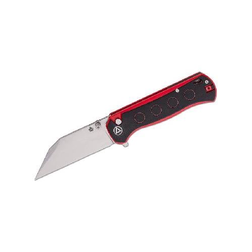 QSP QS149-A1 Swordfish Button Lock 14C28N Stonewashed Black/Red G10