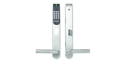 ASSA ABLOY Aperio E100, Without ComHub, Euro Profile, 40-50 mm, High Frequency Reader Only, 8mm Spindle, 85mm Centre, U Shape handle