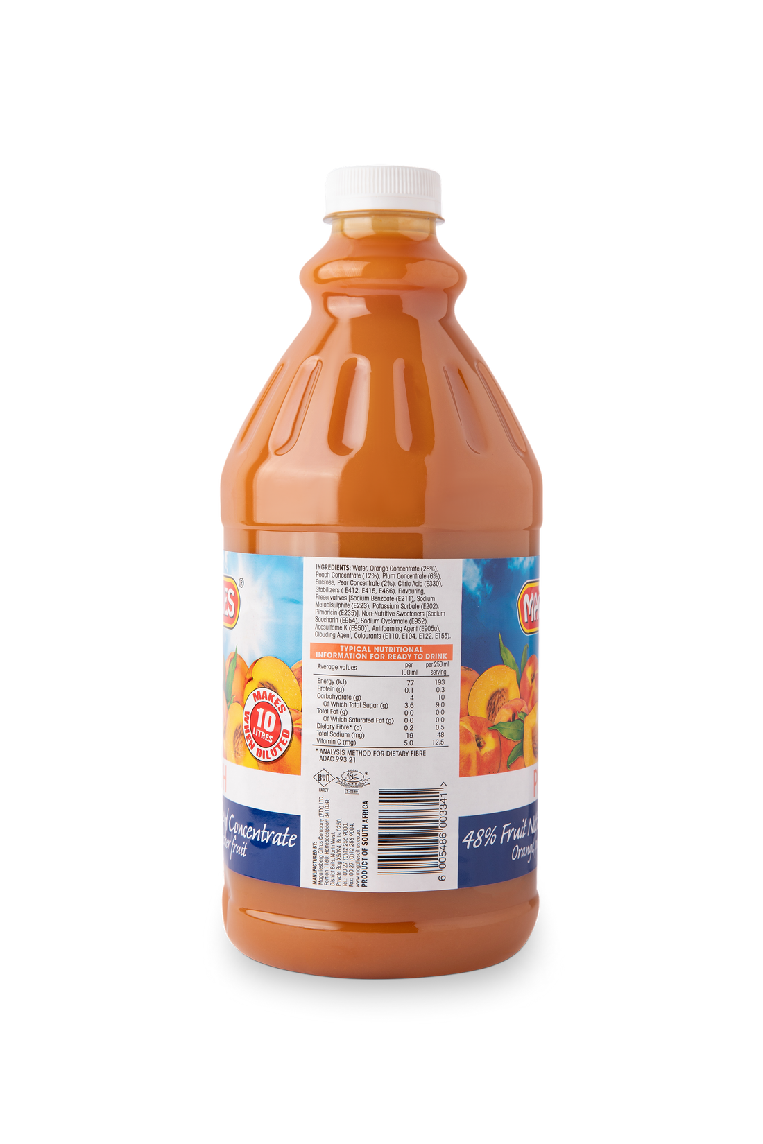 4 x MAGALIES 2 liter Peach 48% Concentrate (Sold 4 X 2L Per Case) Magalies Nectar Juice