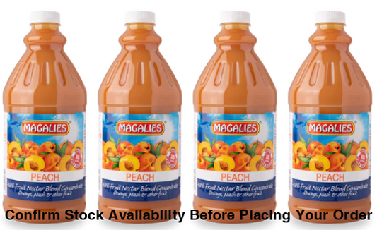 4 x MAGALIES 2 liter Peach 48% Concentrate (Sold 4 X 2L Per Case) Magalies Nectar Juice