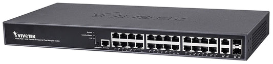 VIVOTEK Managed 24x GE PoE; 2x Combo SFP Switch; 370W