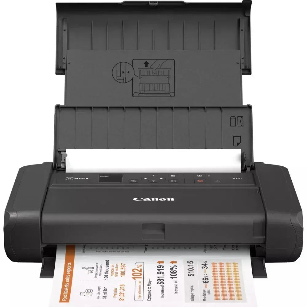 CANON PIXMA TR150 WITH BATTERY INKJET PORTABLE A4 A4 PRINTER, 9IPM MONO, 5.8IPM COLOUR, 4800 X 1200 DPI RESOLUTION, 50 SHEET REAR TRAY, MANUAL DUPLEX, USB, WIFI, DIRECT PRINT THROUGH ACCESS MODE, WLAN PICTBRIDGE, - 5 INK SYSTEM, 1PL, USES PGI-35 AND CL-36 - Guards On Duty Shop & Security Guards