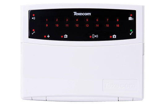 Premier RKP16 PLUS Keypad - 16 zone stylish LED keypad, with 2 on board zones