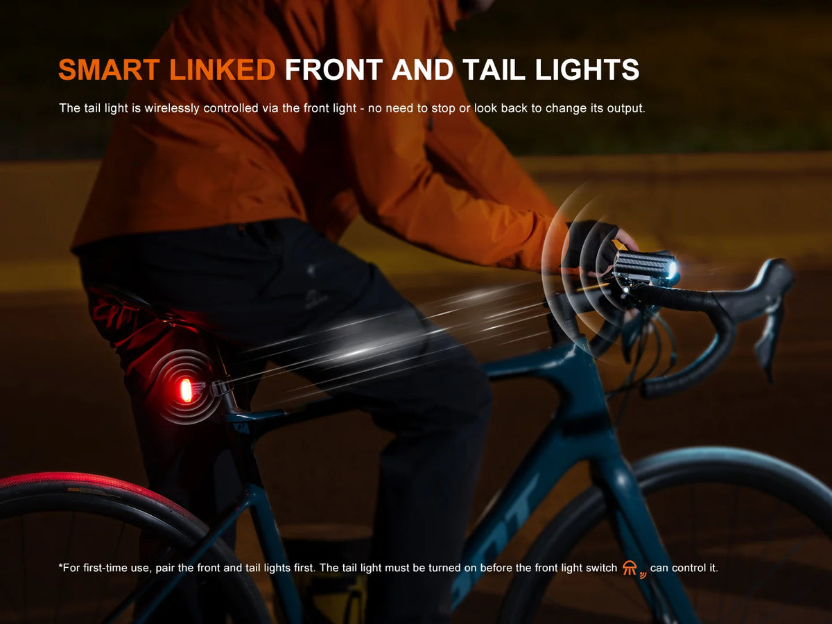 Fenix BC28R Smart Control Bicycle Light Combo – 2500 Lumens Front & Rear Bike Light Set