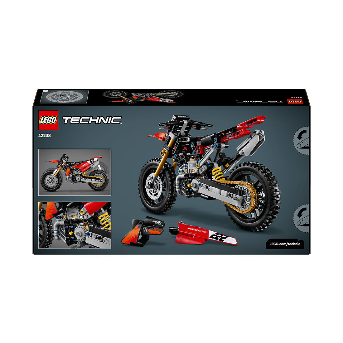 LEGO® Technic™ Ducati Desmo450 MX Factory Motorcycle 42238
