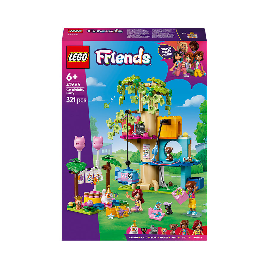 LEGO® Friends Cat Birthday Party & Tree House Building Kit Toy 42666