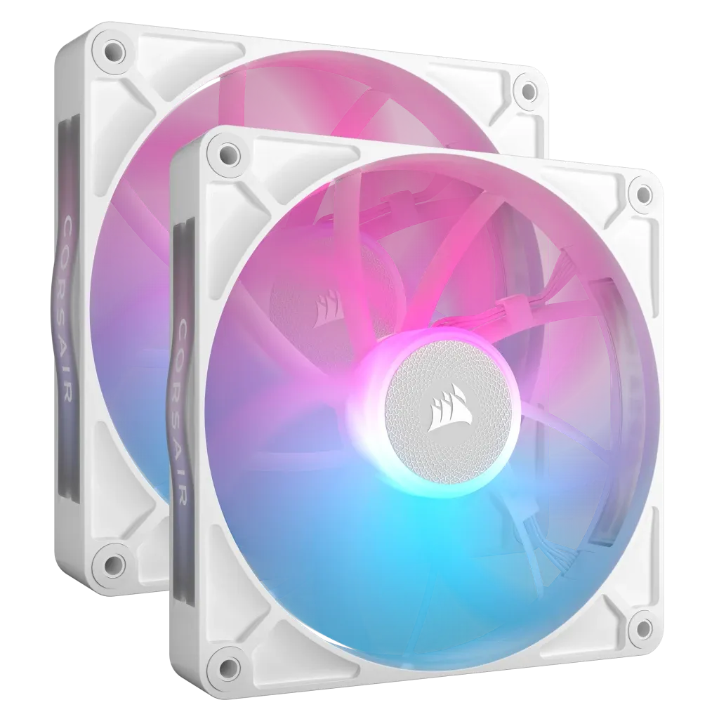 Corsair RX Series; iCUE LINK RX140; 140mm Fan; Dual Pack - White.
