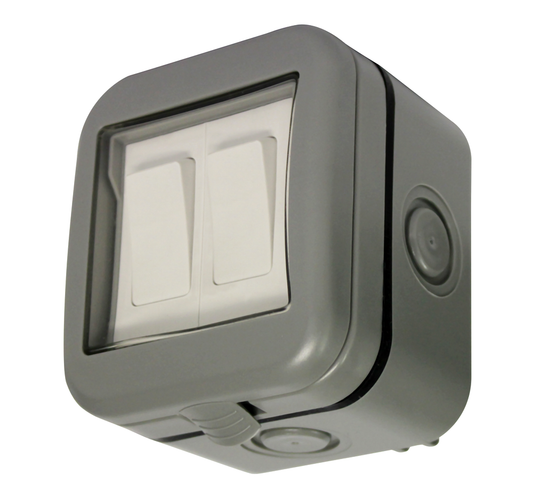 Masterplug IP55 Double 2-Way Outdoor Switch