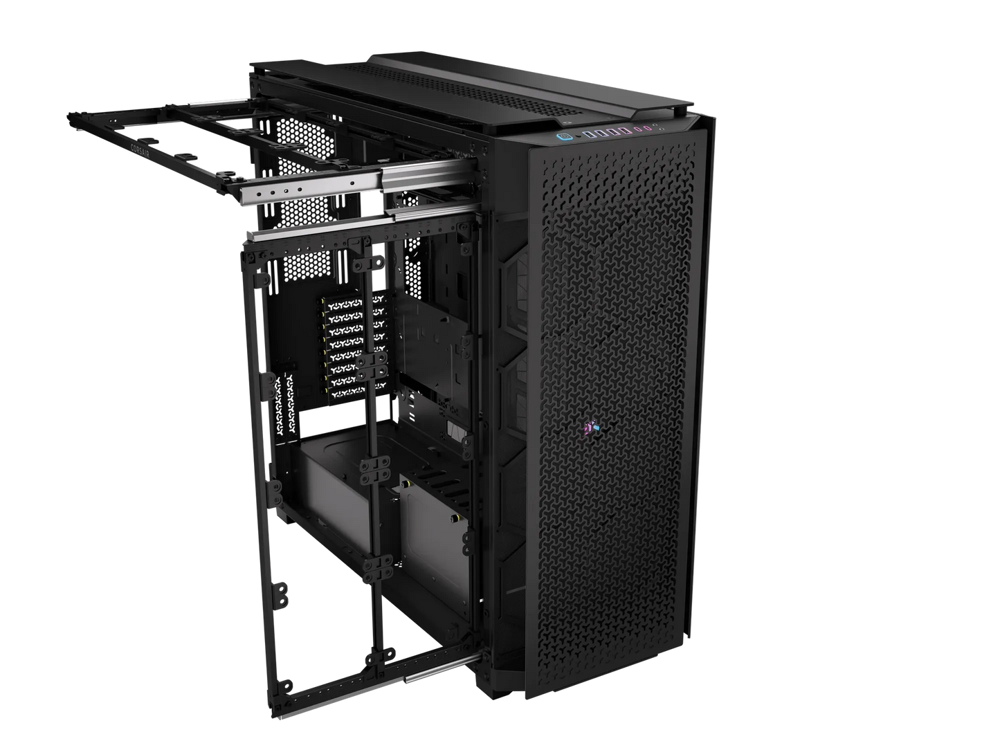 iCUE LINK 9000D AIRFLOW Tempered Glass Super-Tower; Supports  18x 120mm fans - Black