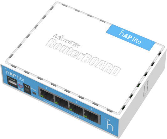 MikroTik hAP lite - 2.4GHz desktop Wi-Fi Router - mountable