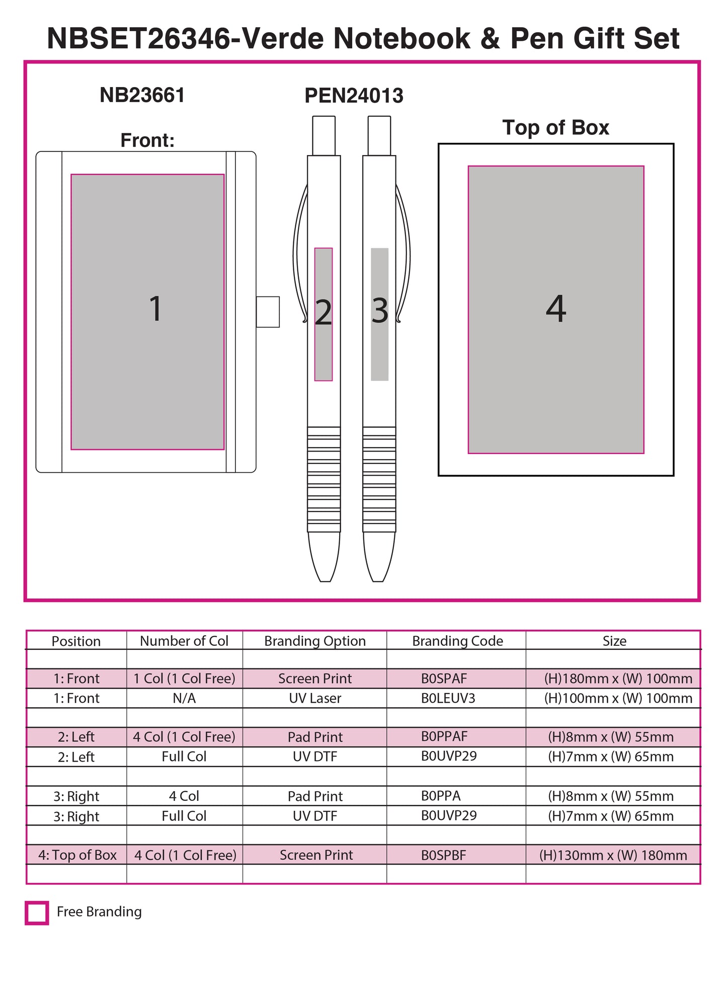 Verde Notebook & Pen Gift Set